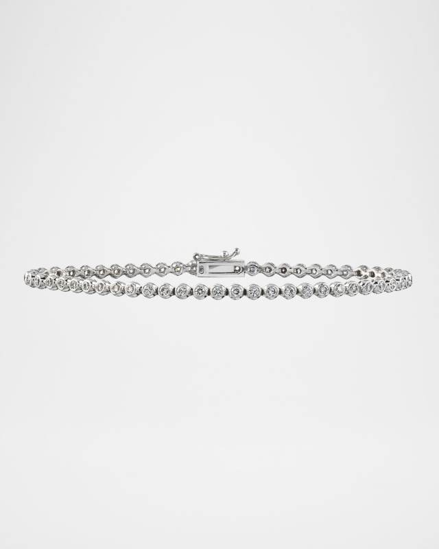 18K White Gold Traditional Diamond Tennis Bracelet, 1.25tcw